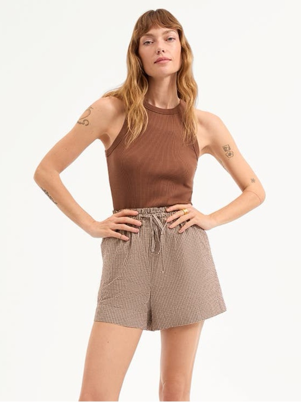Veronica Beard Brown Ribbed Crop Tank — Size XXS (NWT)
